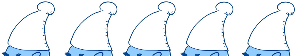 Series of smurf hats